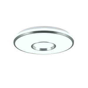 Moderne LED-Deckenleuchte Realta, 39 cm, Aluminium gebürstet, mit Fernbedienung für Lichtfarbe und Helligkeit.