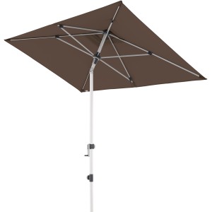 Doppler Marktschirm Expert, 220x140 cm, Greige, mit Kurbelmechanik und rechteckiger Form.