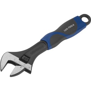 LUX Rollgabelschlüssel 200 mm Comfort mit verstellbarer Backe und ergonomischem Griff.