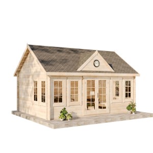 Alpholz Gartenhaus Clockhouse-XL Satteldach Unbehandelt 570 cm x 420 cm