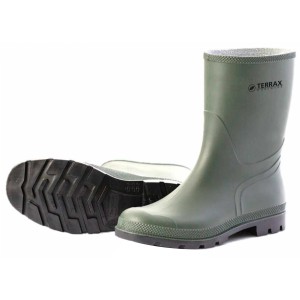 Terrax Workwear PVC Stiefel, kurz, grün-schwarz, Größe 41, mit Profilsohle.
