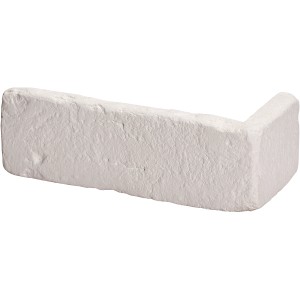 Stegu Verblender Ecke Loft Weiß, Gips-Riemchen in Backsteinoptik für Innenräume.