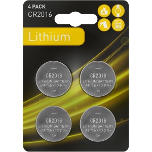 4er-Pack Lithium Knopfzellen CR2016 für Uhren, Kameras und mehr.