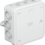Aufputz Abzweigkasten, 85x85x40mm, lichtgrau, für Elektroinstallationen im Innenbereich.