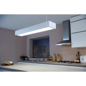 Philips LED-Röhre 20W in Röhrenform, neutralweißes Licht in moderner Küche.