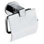 Wenko Toilettenpapierhalter Maribor mit Deckel, silber glänzend, zur Wandmontage.