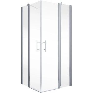 Schulte ExpressPlus Eckeinstieg AlexaStyle2.0, 90x90cm, Alunatur, 4-teilig. Transparente Glas Eckdusche.
