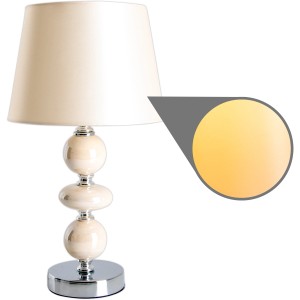 Beige Keramik Tischleuchte Araga, 36 cm hoch, für stimmungsvolle Beleuchtung.
