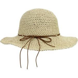 Strohhut Damen Beige Schleife Gr. 57