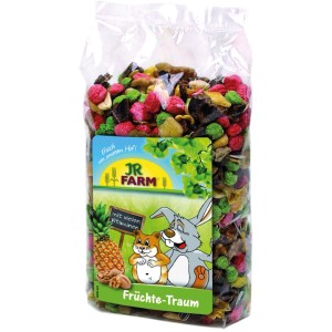 JR Farm Nagerfutter Früchte-Traum, 200g Packung mit Früchte- und Nussmischung.