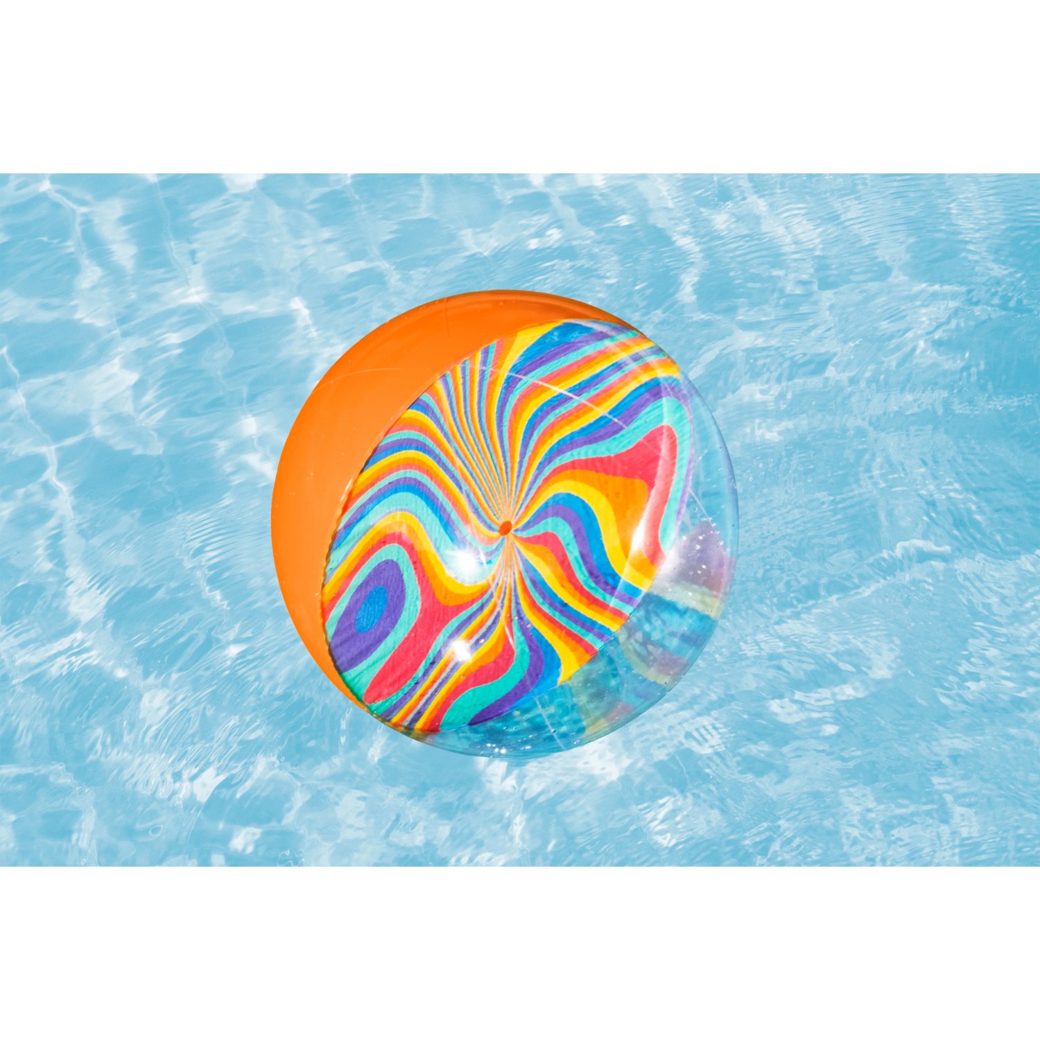 Bestway Wasserball Tie-Dye Twist (46 cm) im Wasser. Bunter Ball für Kinder ab 2 Jahren.
