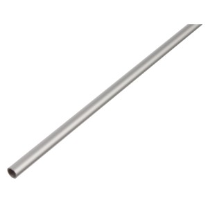 Rundrohr, silber eloxiert, 8 mm Durchmesser, 2000 mm lang, Aluminium.
