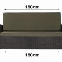 Grünes Gartenkissen-Set (160x50x50cm) für 2-Sitzer Polyrattan Gartensofa.