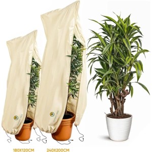 Sunny-Tree Winterschutz für Pflanzen und Bäume  Frostschutz  Frostschutzhaube Langlebiges Material  Beige 180 cm x 120 cm