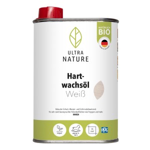 Dose Ultra Nature BIO Hartwachsöl Weiß 0,25l für Holzoberflächen im Innenbereich.
