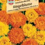 Samenpackung Ringelblume Zwerg Bonbon Mischung mit gelben und orangen Blüten.