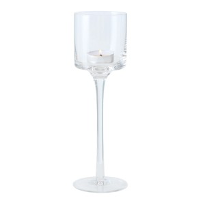 Transparentes Boltze Home Windlicht Arosa, 25 cm hoch, mit Teelicht. Eleganter Kerzenhalter für gemütliche Atmosphäre.