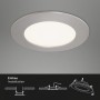 Briloner LED-Einbauleuchte 3er-Set, Nickel matt, Ø 12cm, mit Montagehinweis.