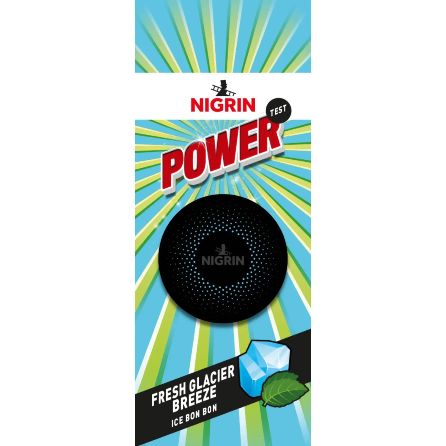 Nigrin Lufterfrischer Power Fresh Glacier Breeze für frischen Duft im Auto.