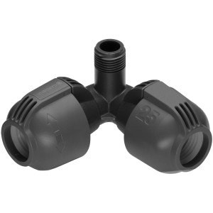 Gardena Winkelstück für Sprinkler-Systeme, 25 mm x 13 mm Außengewinde.