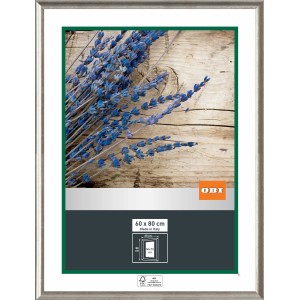 OBI Holz-Wechselrahmen, silberfarben, 60x80 cm, FSC-zertifiziert. Bilderrahmen für Fotos und Drucke.