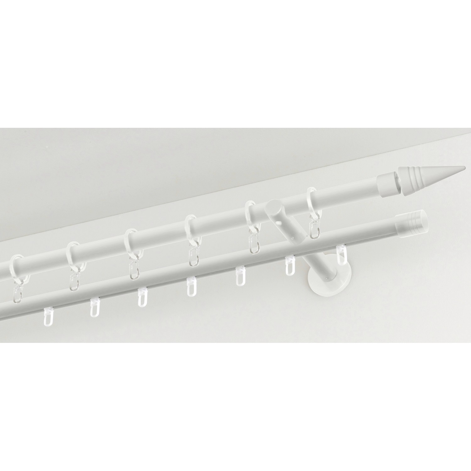 Gardinia Endstück Chicago Spitze, 2er-Pack, weiß, für Stilgarnituren mit Ø 20 mm.