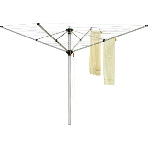 Juwel Wäschespinne Comfort Plus 600 mit Eindreh-Bodenhülse, Aluminium, ca. 52m Leine.