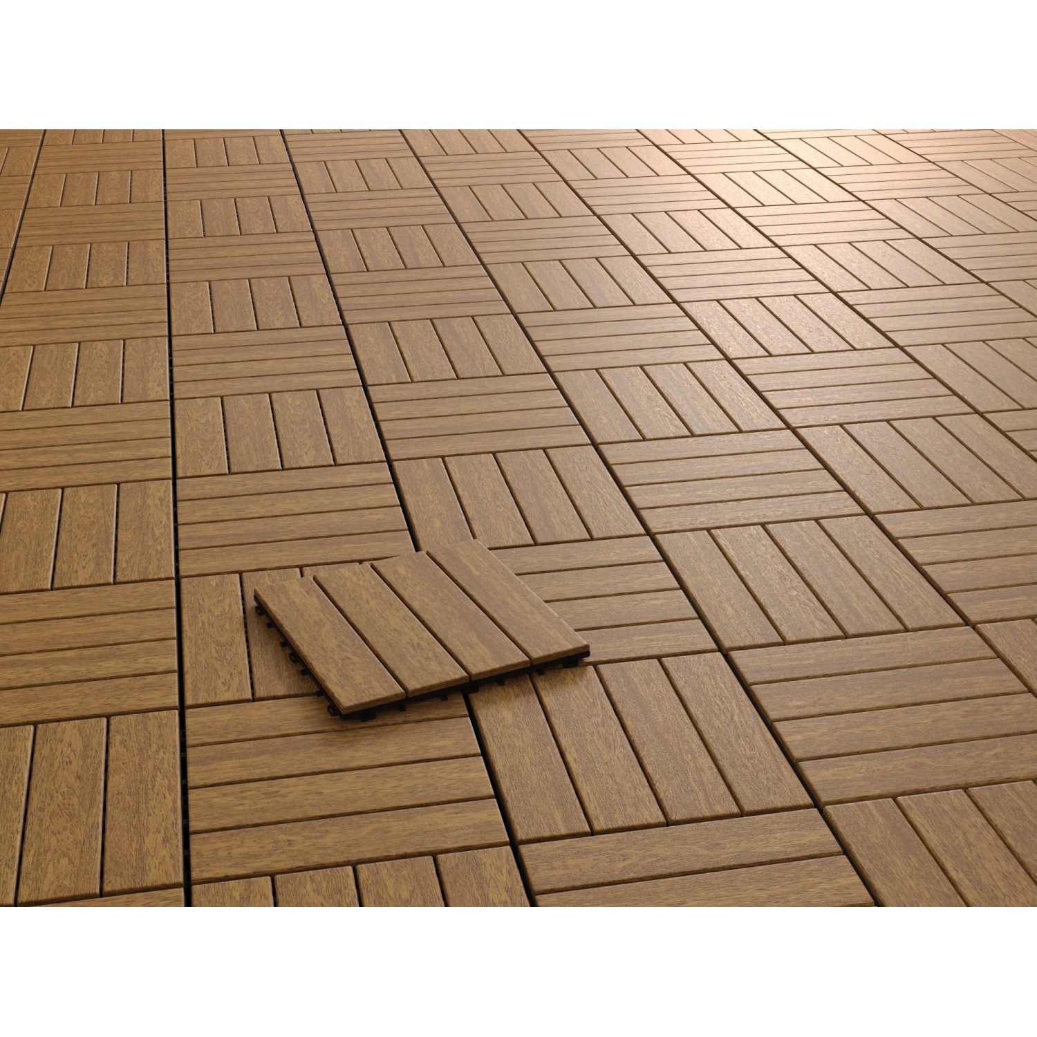 KlickFliese Holz Cumaru glatt 6 Stück 30 cm x 30 cm x 3,5 cm FSC