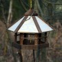 Dobar Design Vogelhaus Camouflage mit Futter-Silo, Holz, 35x35x29cm, hängend im Garten.