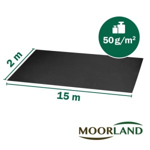Moorland Gardur Unkrautvlies, 200x1500cm, schwarz. Unkrautmatte zur natürlichen Unkrautvernichtung.