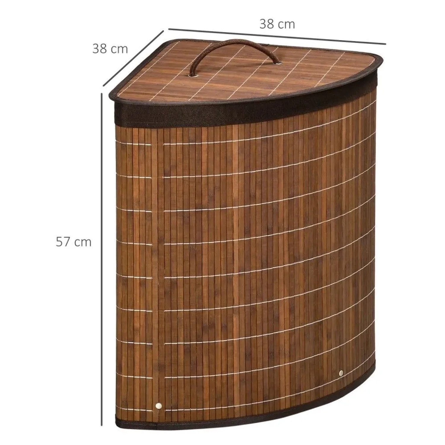HOMCOM Wäschekorb 55L mit Deckel Griff Herausnehmbarem Wäschesack Bambus Braun kaufen bei OBI