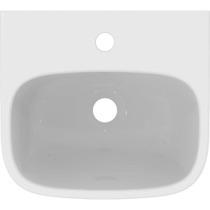 Ideal Standard i.life A Handwaschbecken, 40x36 cm, Weiß, mit Hahnloch und Überlauf.