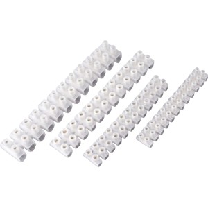 Weiße E2 Elektro Lüsterklemmen 6mm, 12-polig im Set.