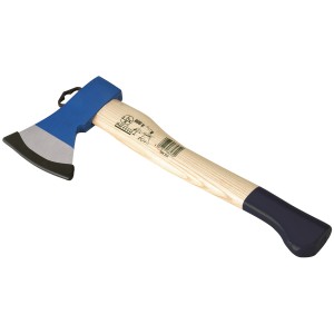 LUX Beil Comfort, 36 cm, 600 g, mit blauem Kopf und Eschenstiel. Ideal zum Holzbearbeiten.