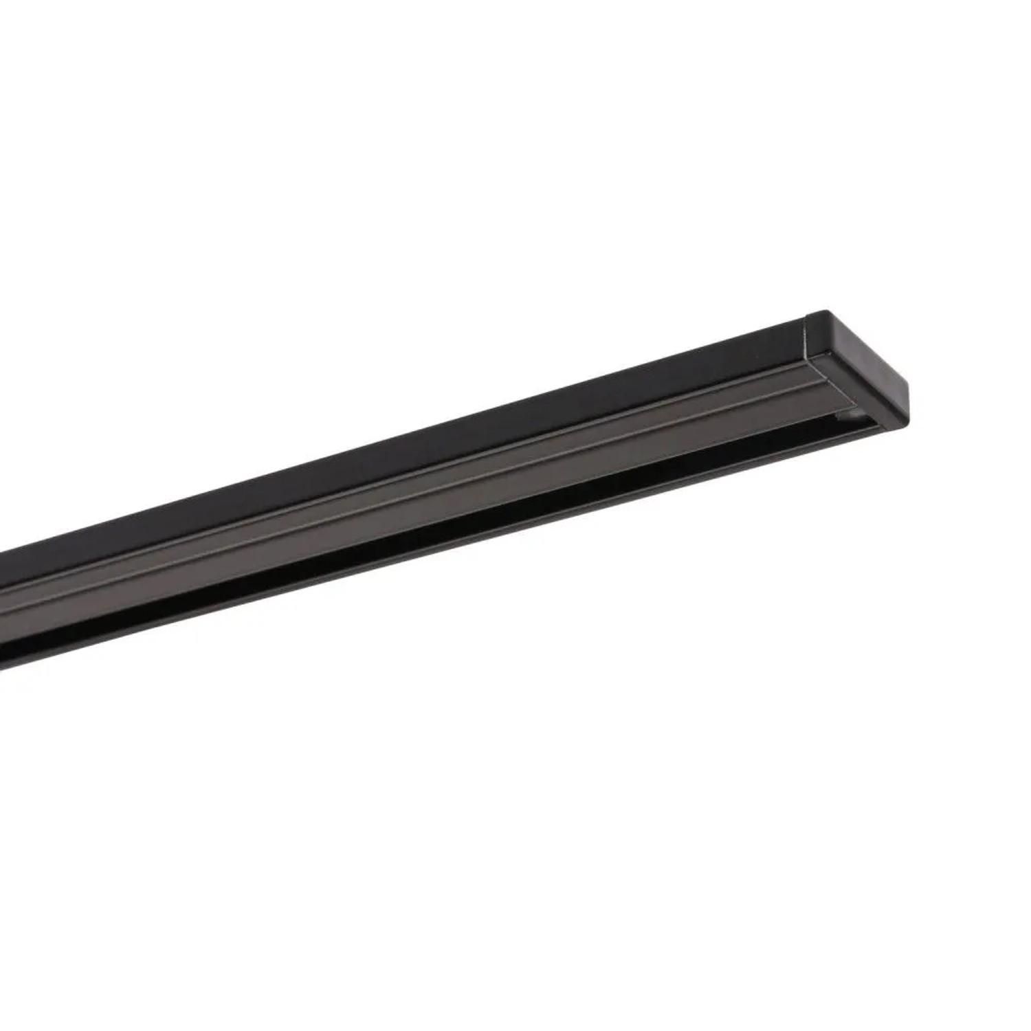 Deco-Raum Gardinenschiene, 1-läufig, schwarz, Aluminium, 440cm, Deckenmontage, minimalistisch.