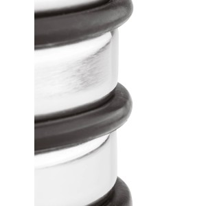 CMI Türstopper aus Edelstahl, matt gebürstet, mit Gummiringen. Rutschfest und flexibel.