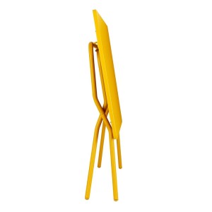 Gelber Lafuma Balkontisch Balcony, klappbar, 72x120x70 cm, ideal für kleine Außenbereiche.
