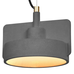 Ledvance Pendelleuchte Decor Mold, dunkelgrau, aus Beton und Metall, 150 cm hoch.