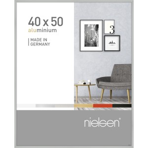 Aluminium Bilderrahmen Pixel 40x50 cm, silber matt. Schmaler Rahmen für Fotos und Bilder.