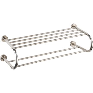 Wenko Wandregal Fastro, silbernes Bad-Wandregal mit Ablage und Handtuchstangen aus Edelstahl.