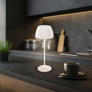 Brilo Akku-Tischleuchte Riffle Dimmbar Touch Weiß