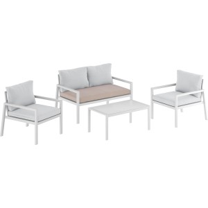 Graues Sitzkissen für OBI Loungebank Noralee, Bezug waschbar.