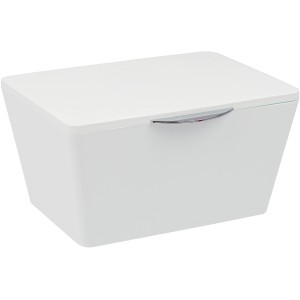 Weiße Wenko Badbox Brasil mit Deckel, ideal zur Aufbewahrung im Bad oder Küche.
