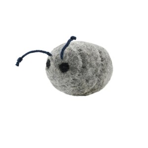 Graues Hunter Katzenspielzeug Lancy Insekt aus Wolle, 6 cm, für Intelligenzspiele.