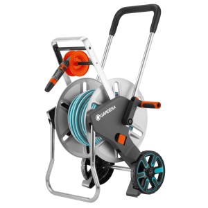 Gardena Schlauchwagen Aqua Roll M Set mit 30m Schlauch und Spritze.