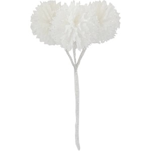 Deko-Zweig mit drei weißen Bommeln, Weihnachtsdekoration für Innenräume.