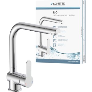 Schütte Küchenarmatur Rio Chrom, Einhebelmischer mit hohem Auslauf und Cold-Start-Funktion.