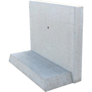 Diephaus L-Stein bewehrt, grau, 80x100x45x12 cm, für Mauersysteme und Einfassungen.