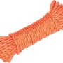 Orangefarbenes Mehrzweckseil Basic Polypropylen, Ø 6 mm, aufgerollt.