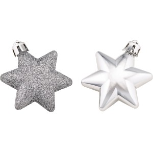 Baumschmuck Sterne 12-teilig Silber
